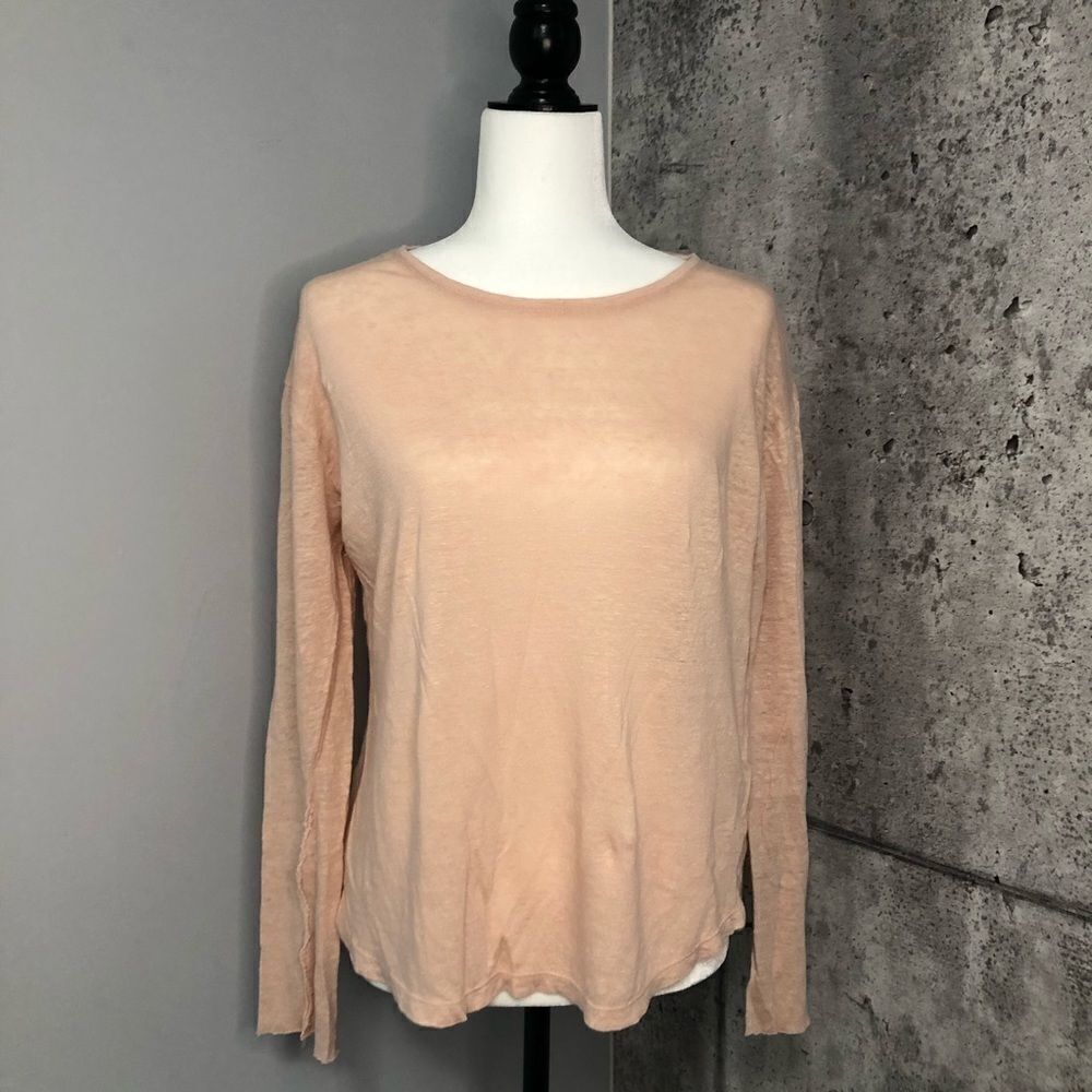 vince. 100% Linen Long Sleeve Top